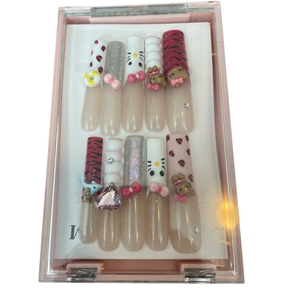 Hello Kitty Long Coffin Press-on Nails